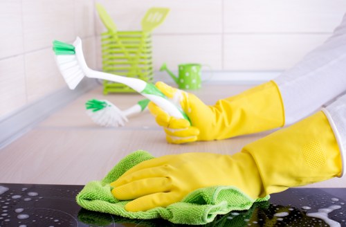 Local cleaners maintaining a Bermondsey communal area